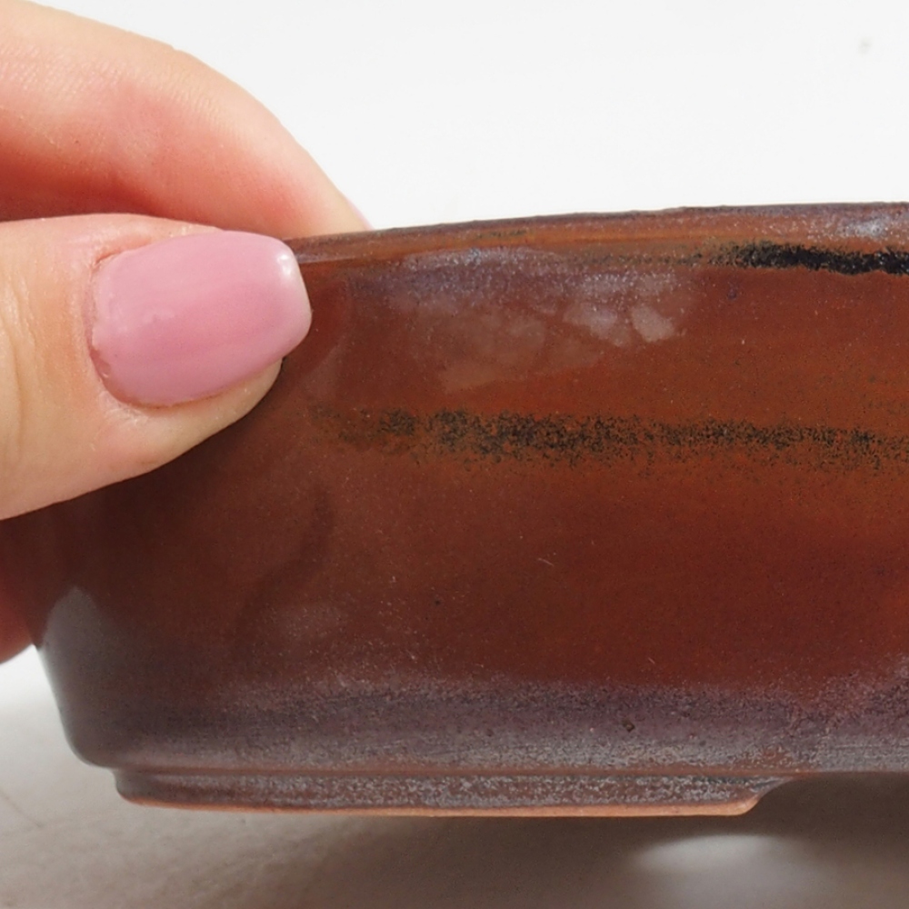 Keramik-Bonsaischale 15 x 9,5 x 4 cm, Farbe braun