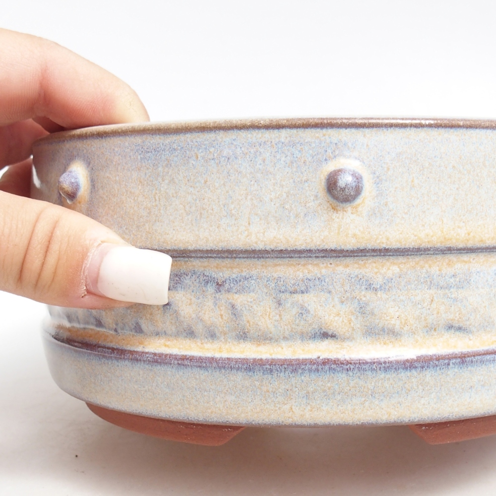 Bonsaischale aus Keramik 16 x 16 x 7 cm, Farbe blau