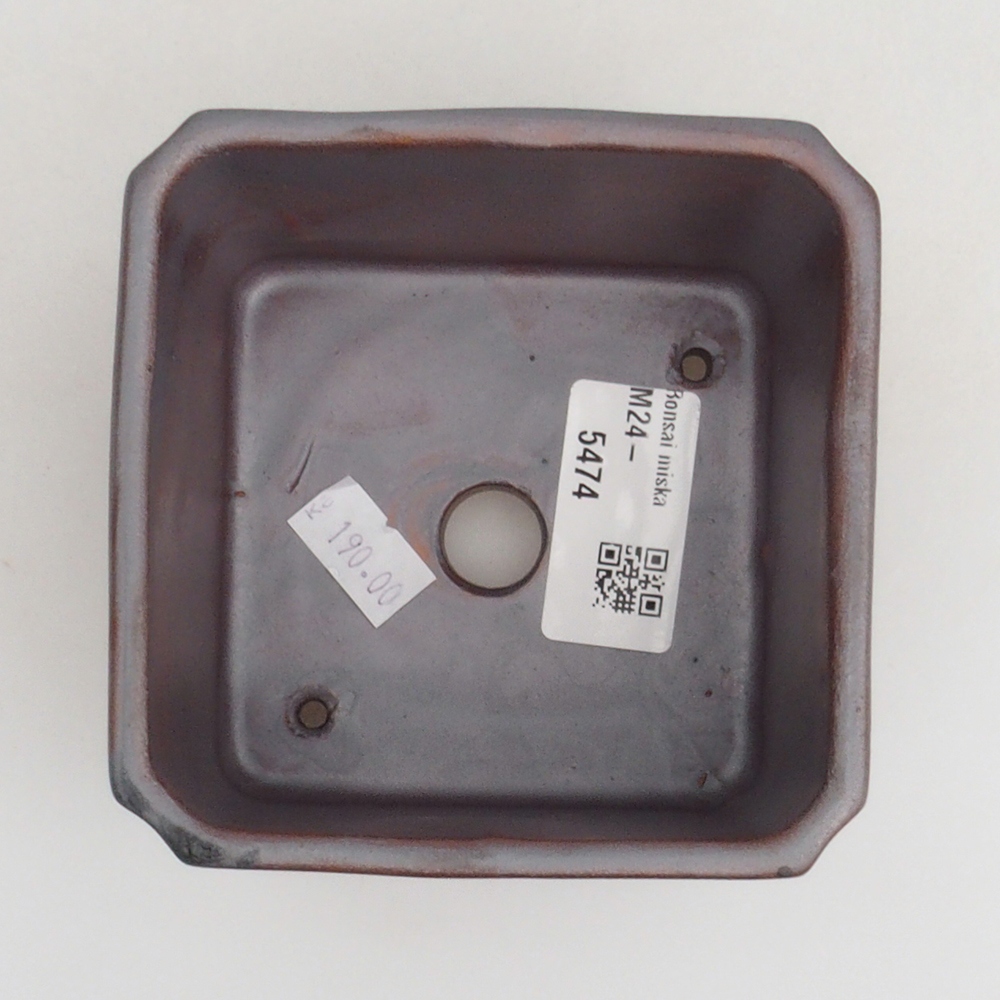 Keramik-Bonsaischale 9,5 x 9,5 x 7 cm, Farbe metalische