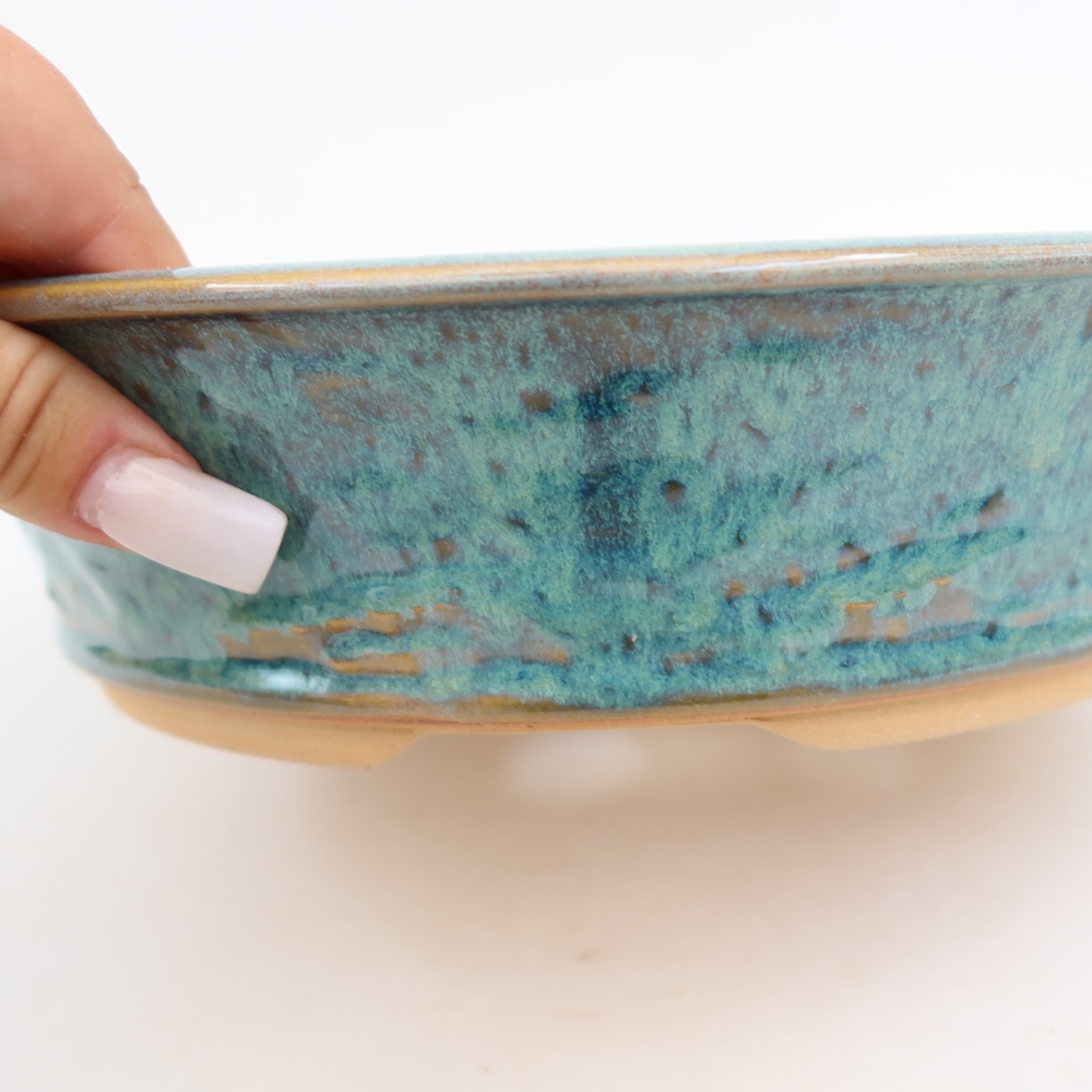 Keramik-Bonsai-Schale 23,5 x 23,5 x 6 cm, Farbe: Blau