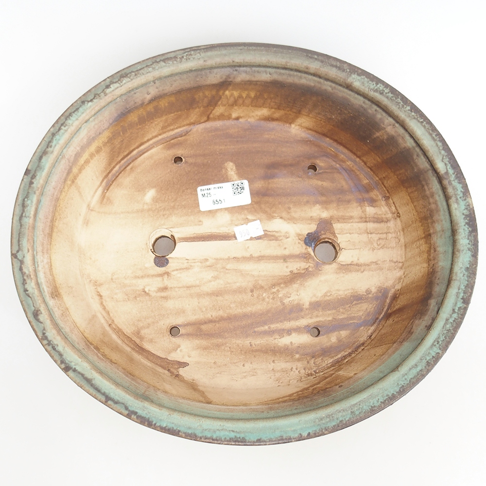 Bonsaischale aus Keramik 32,5 x 28 x 7,5 cm, grün