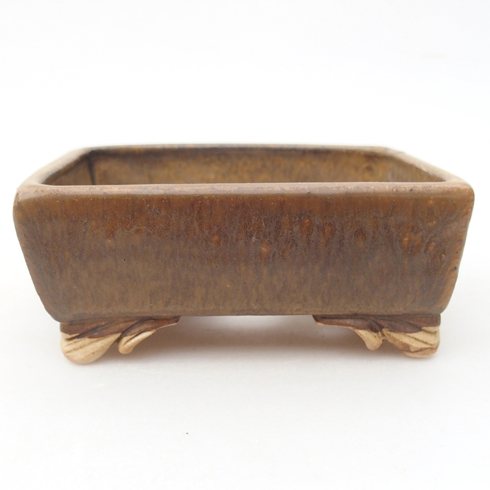 Bonsaischale aus Keramik 10 x 8,5 x 4 cm, Farbe braun