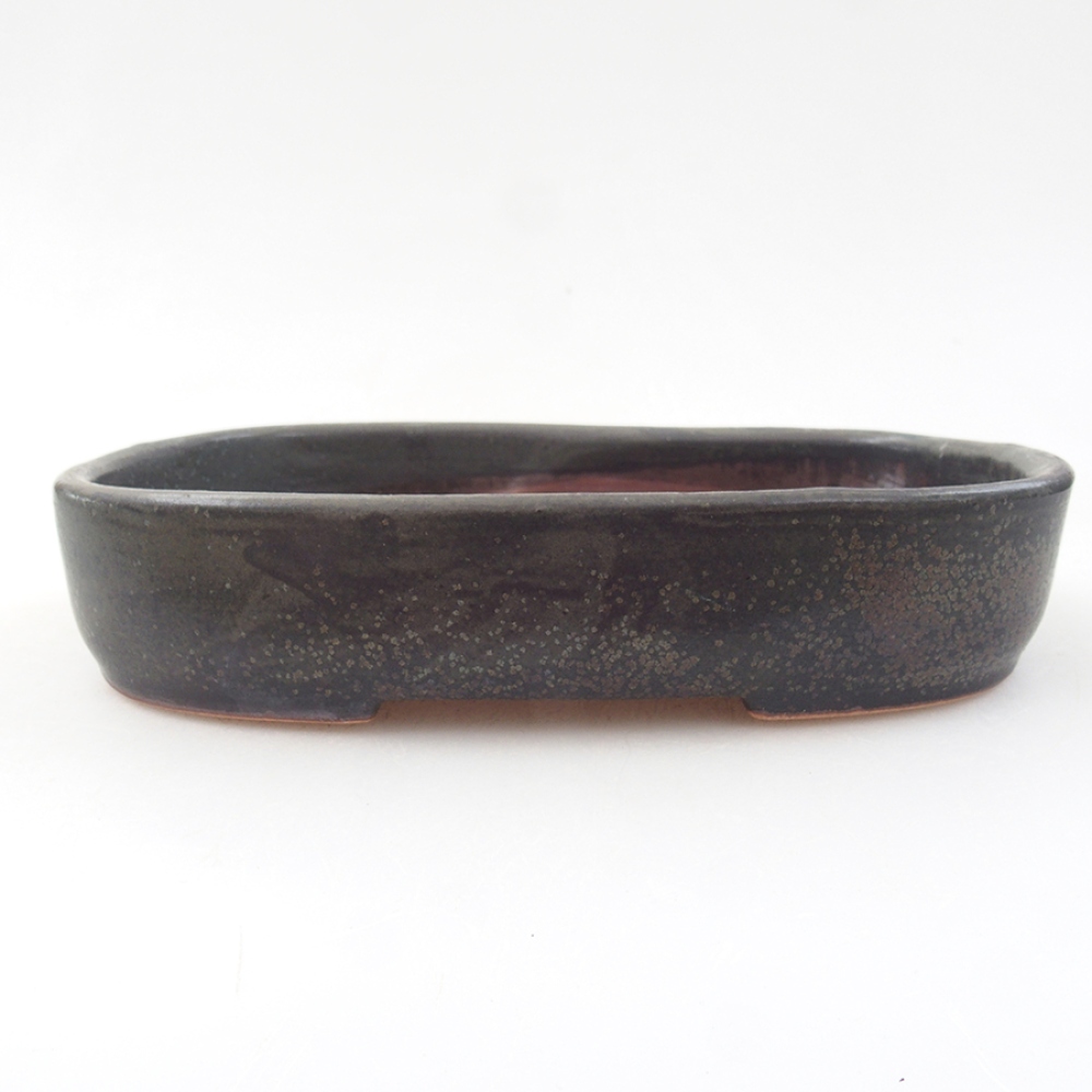Keramik-Bonsaischale 16 x 11 x 3,5 cm, Farbe grau