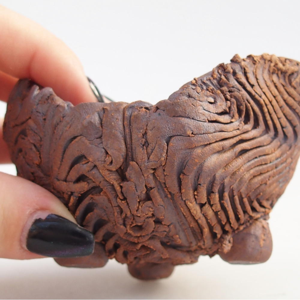 Keramikschale 8,5 x 8 x 5,5 cm , Farbe braun