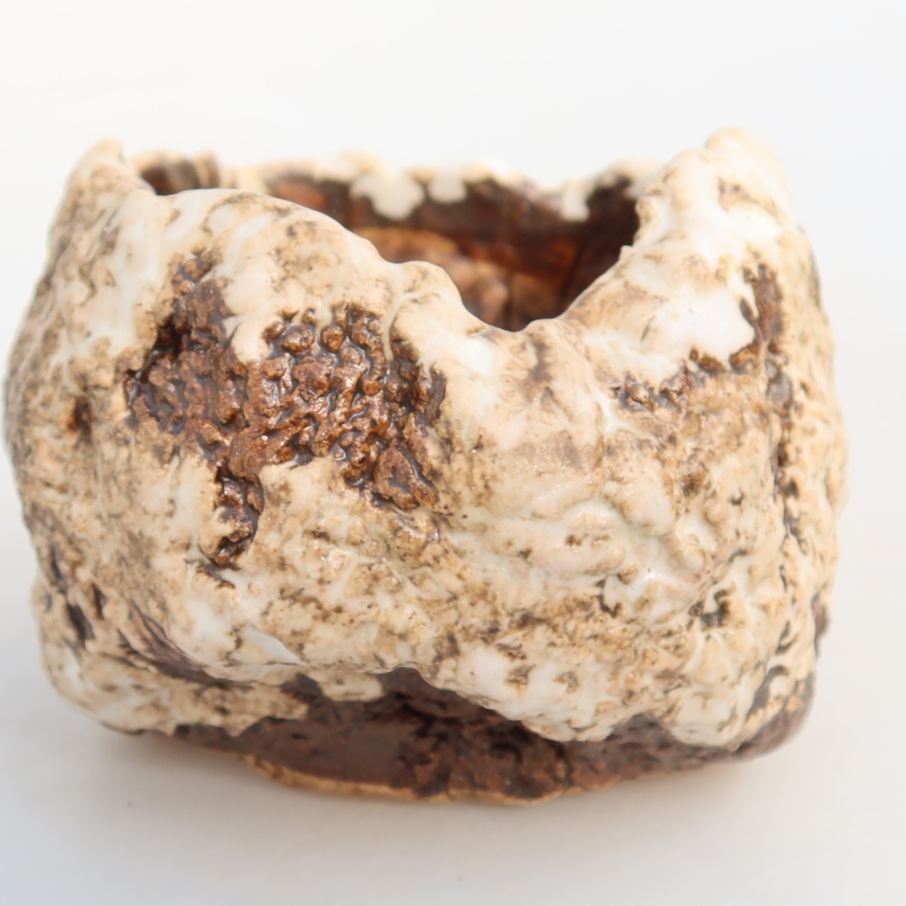 Keramikschale  7 x 7 x 6 cm, Farbe: weiß-braun