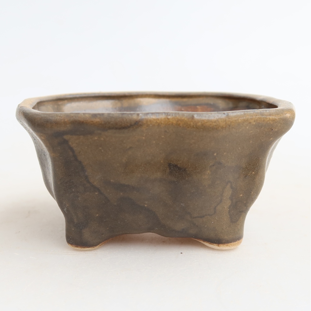 Bonsaischale aus Keramik 7 x 7 x 3,5 cm, braun