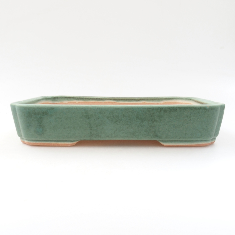 Keramik-Bonsaischale 18 x 13 x 3,5 cm, Farbe Grün