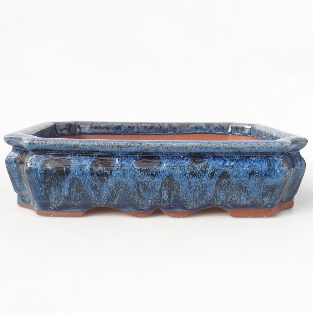 Schale 21,5 x 26,5 x 4 cm blau-weiß