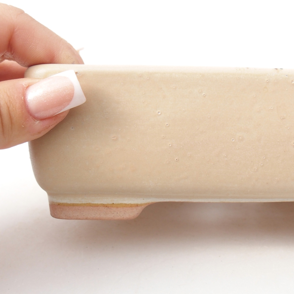 Bonsaischale aus Keramik 14,5 x 11 x 5,5 cm, Farbe beige