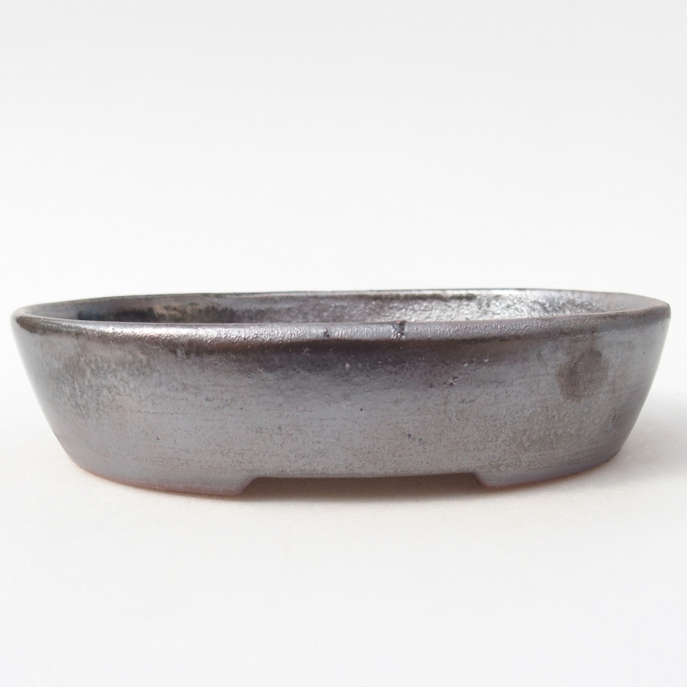 Bonsaischale aus Keramik 17,5 x 14 x 4 cm, metallfarben