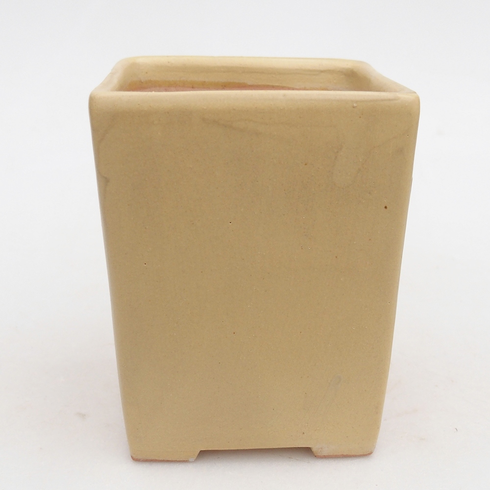 Bonsaischale aus Keramik 7,5 x 7,5 x 10 cm, Farbe beige