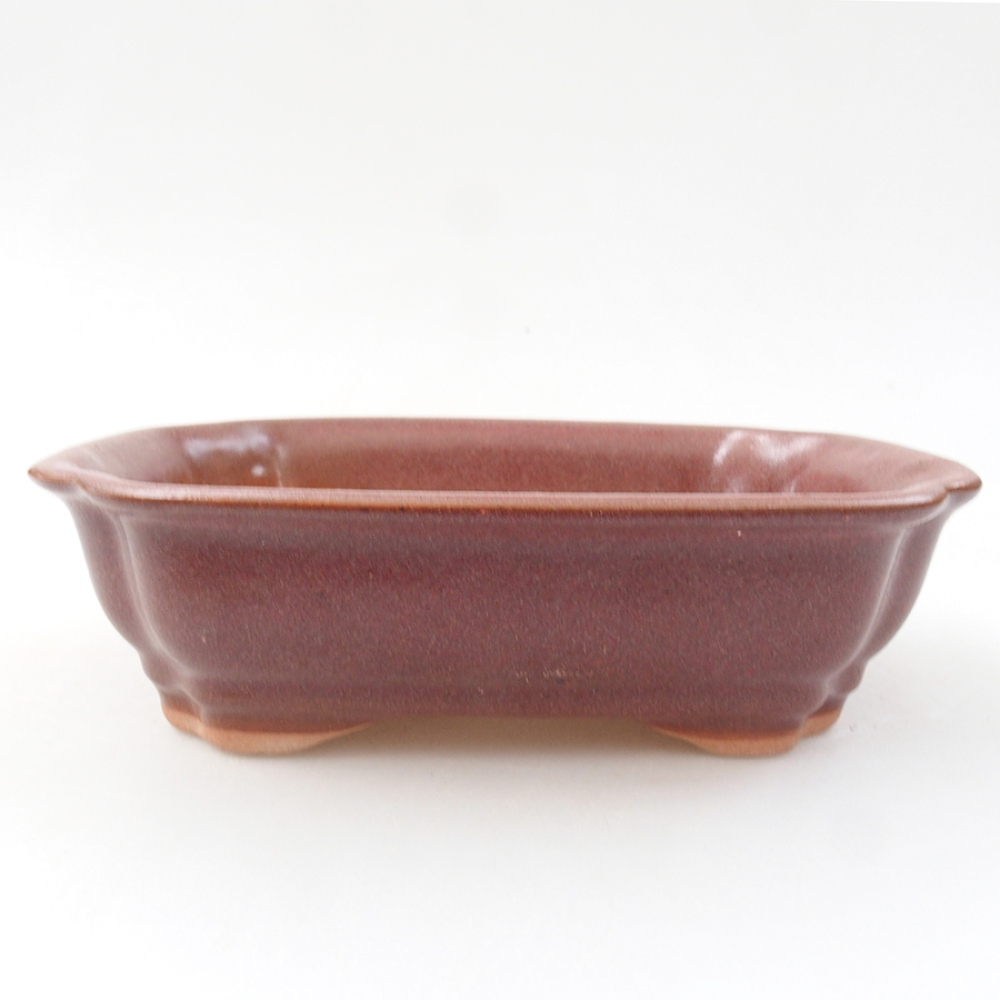 Keramik-Bonsaischale 16 x 12 x 5 cm, Farbe braun