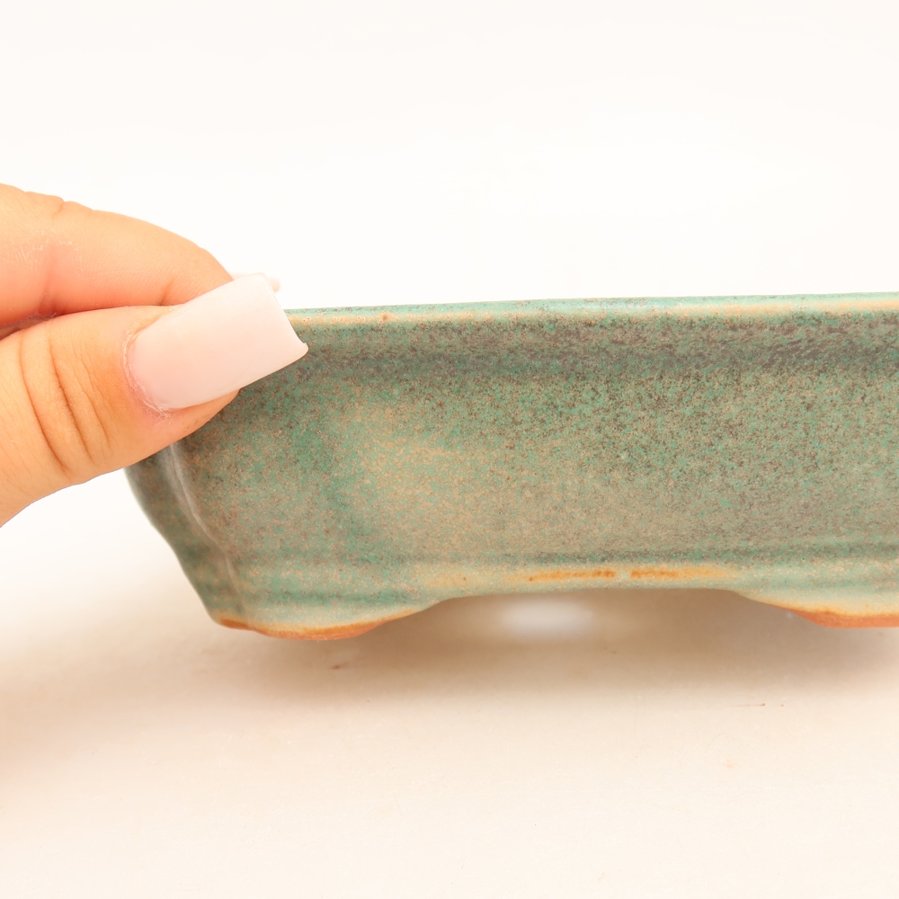 Bonsaischale aus Keramik 15,5 x 12 x 4,5 cm, grün