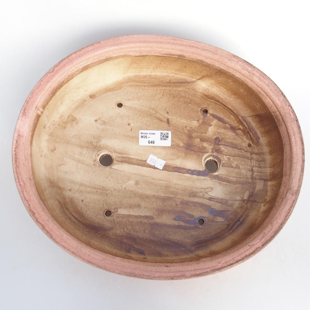 Bonsaischale aus Keramik 32,5 x 28,5 x 7,5 cm, rosa