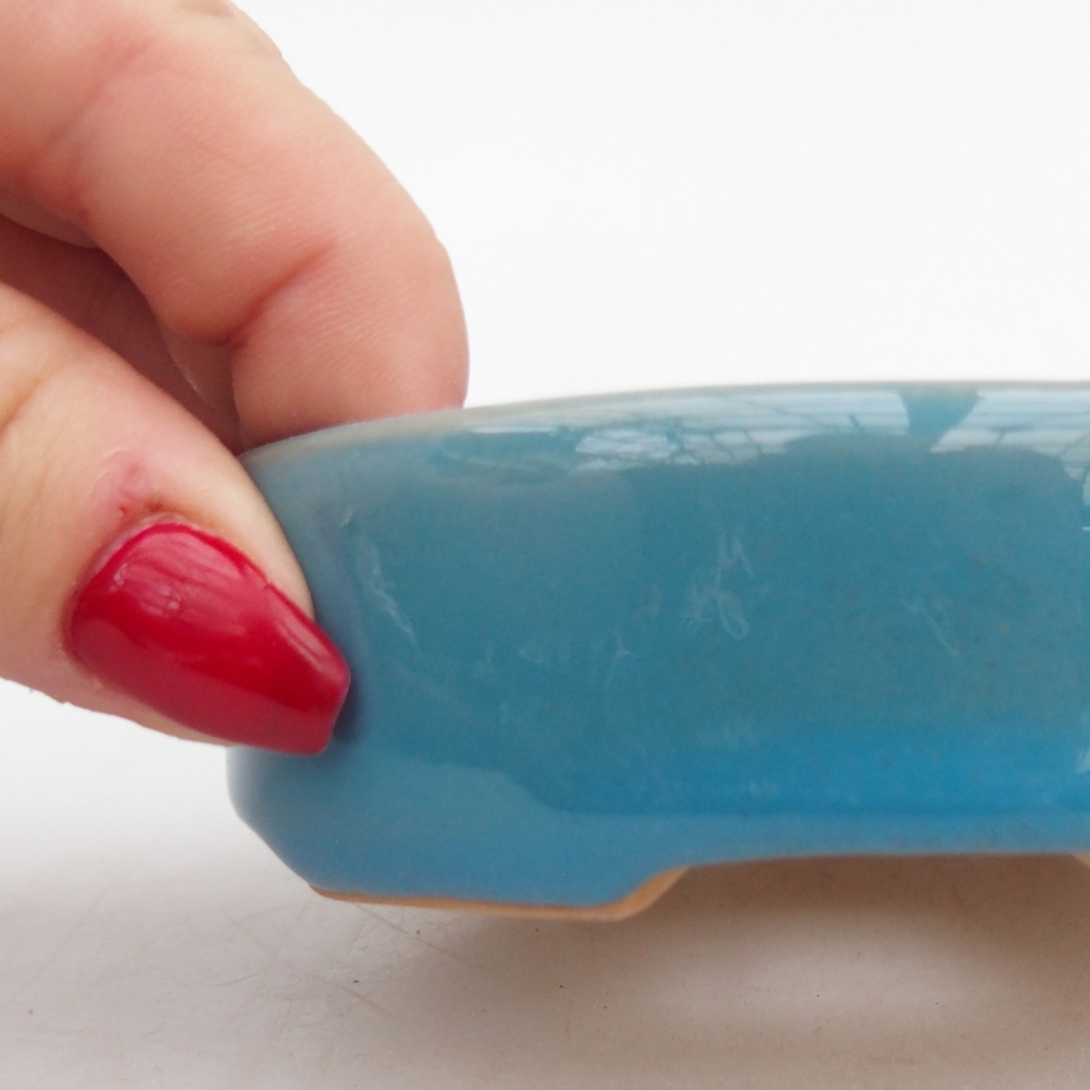 Bonsaischale aus Keramik 9,5 x 8 x 3 cm, Farbe blau