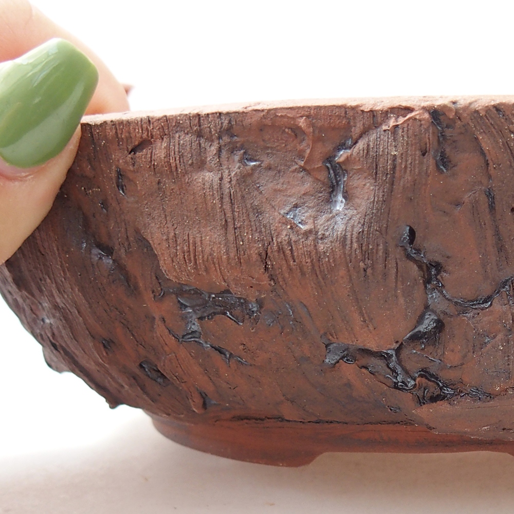 Bonsaischale aus Keramik 16,5 x 16,5 x 5 cm, braun