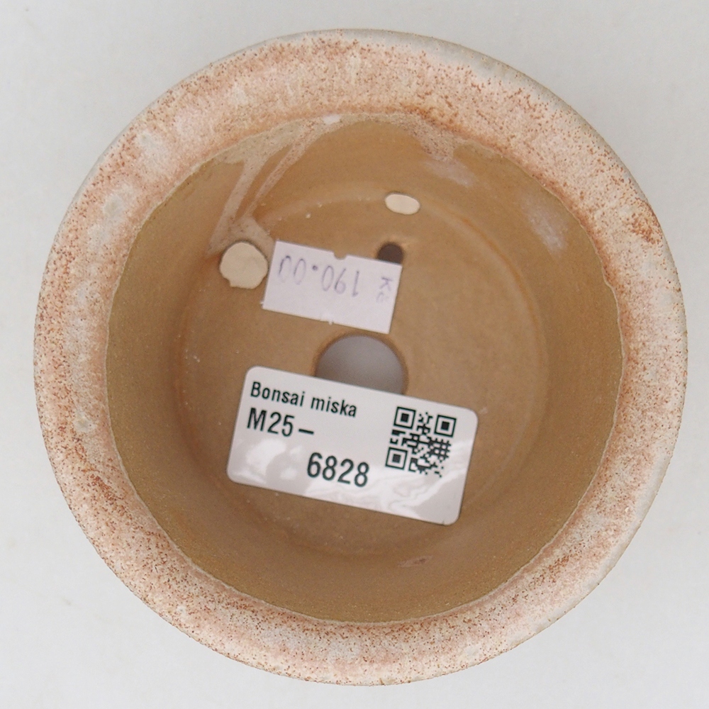 Bonsaischale aus Keramik 9 x 9 x 5 cm, Farbe beige