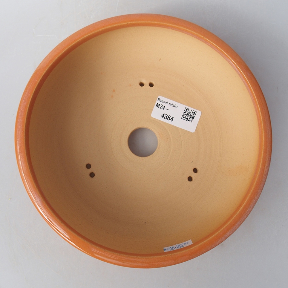Keramik-Bonsaischale 19 x 19 x 6 cm, Farbe orange