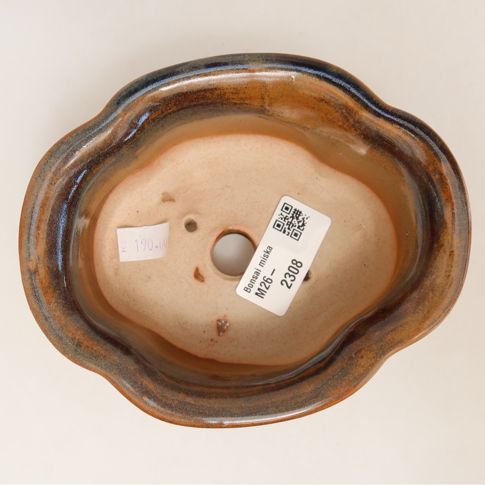 Keramik-Bonsai-Schale 13,5 x 11 x 6 cm, Farbe: braun