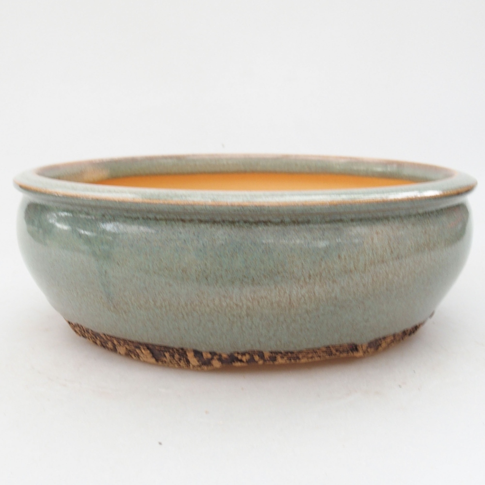 Keramik-Bonsaischale 19 x 19 x 6 cm, Farbe grün