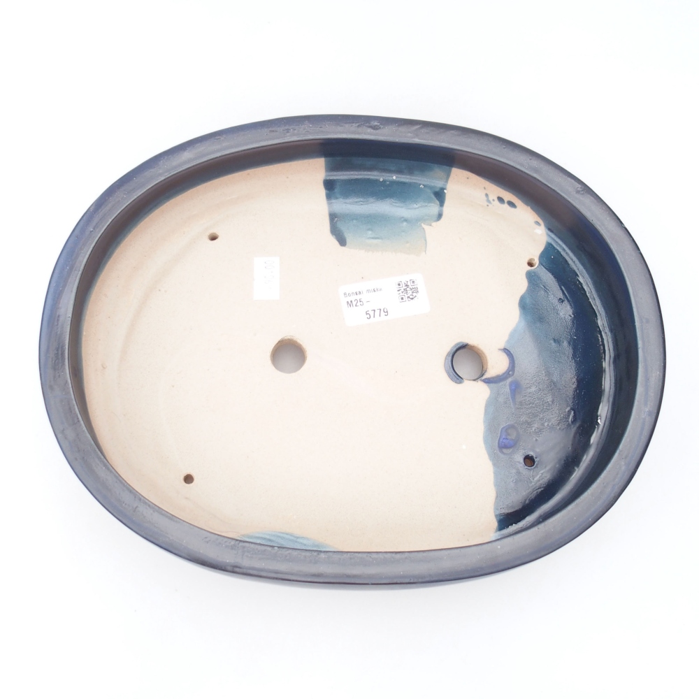 Keramik-Bonsaischale 26,5 x 21 x 5,5 cm, Farbe blau