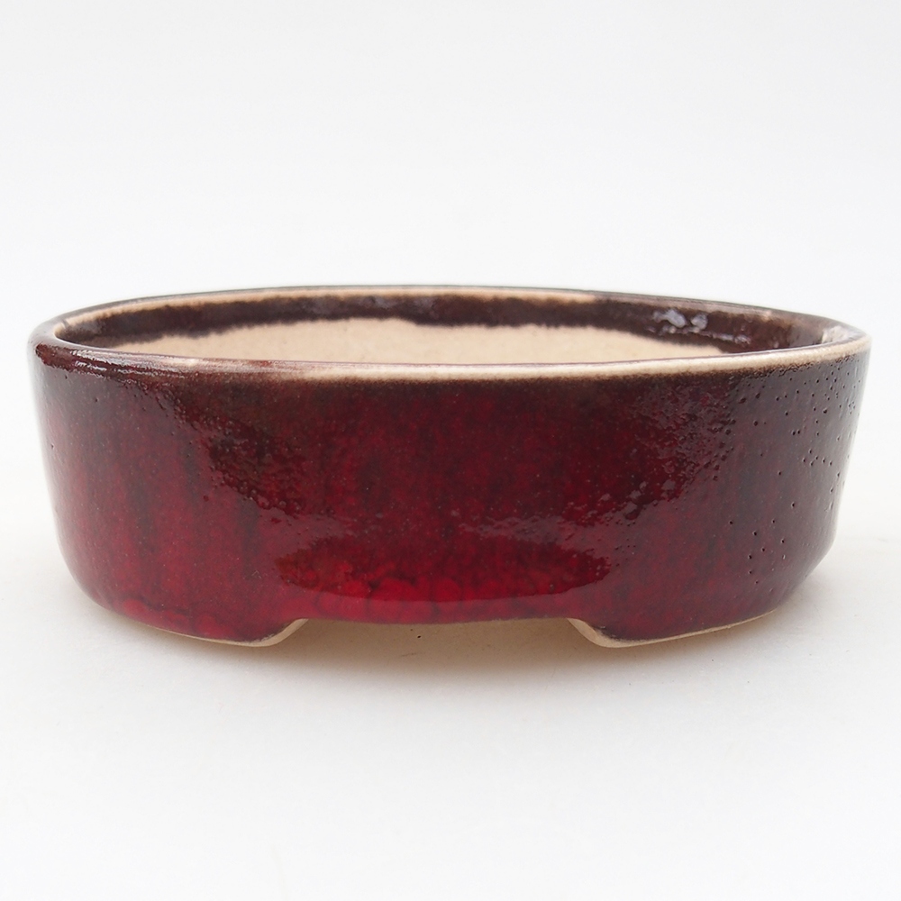 Mini-Bonsaischale 9,5 x 8,5 x 3 cm, Farbe rot