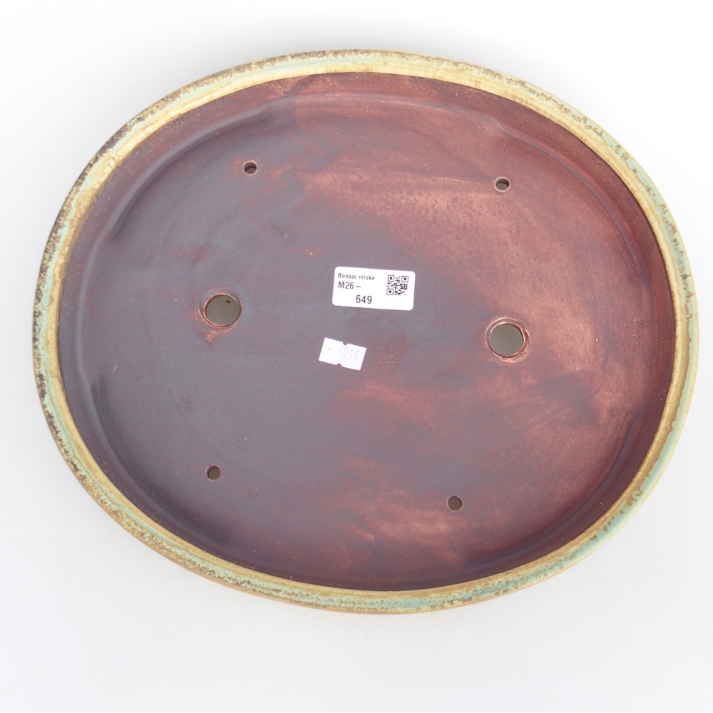 Bonsaischale aus Keramik 31 x 27 x 4,5 cm, grün