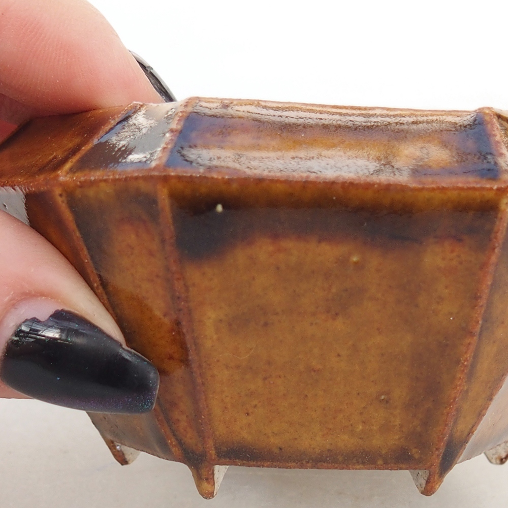 Bonsaischale aus Keramik 8,5 x 8 x 4 cm, braun