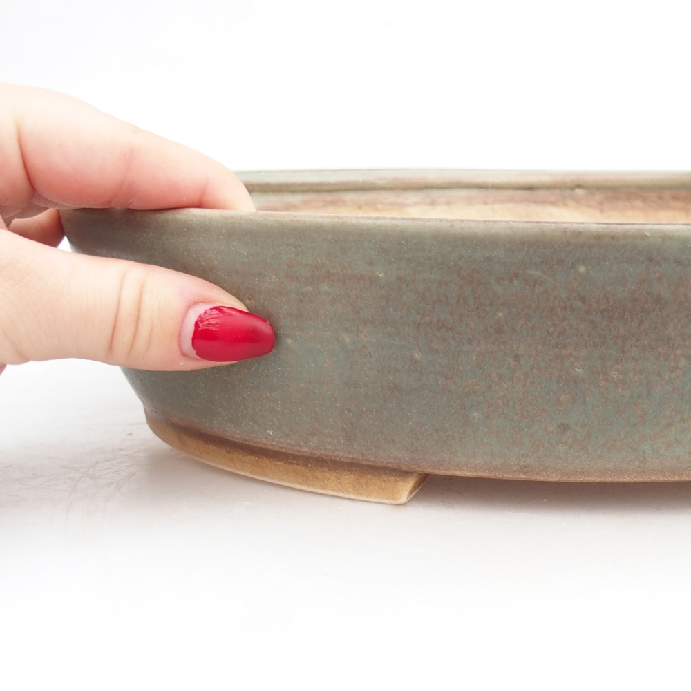 Bonsaischale aus Keramik 28,5 x 25 x 6 cm, grün