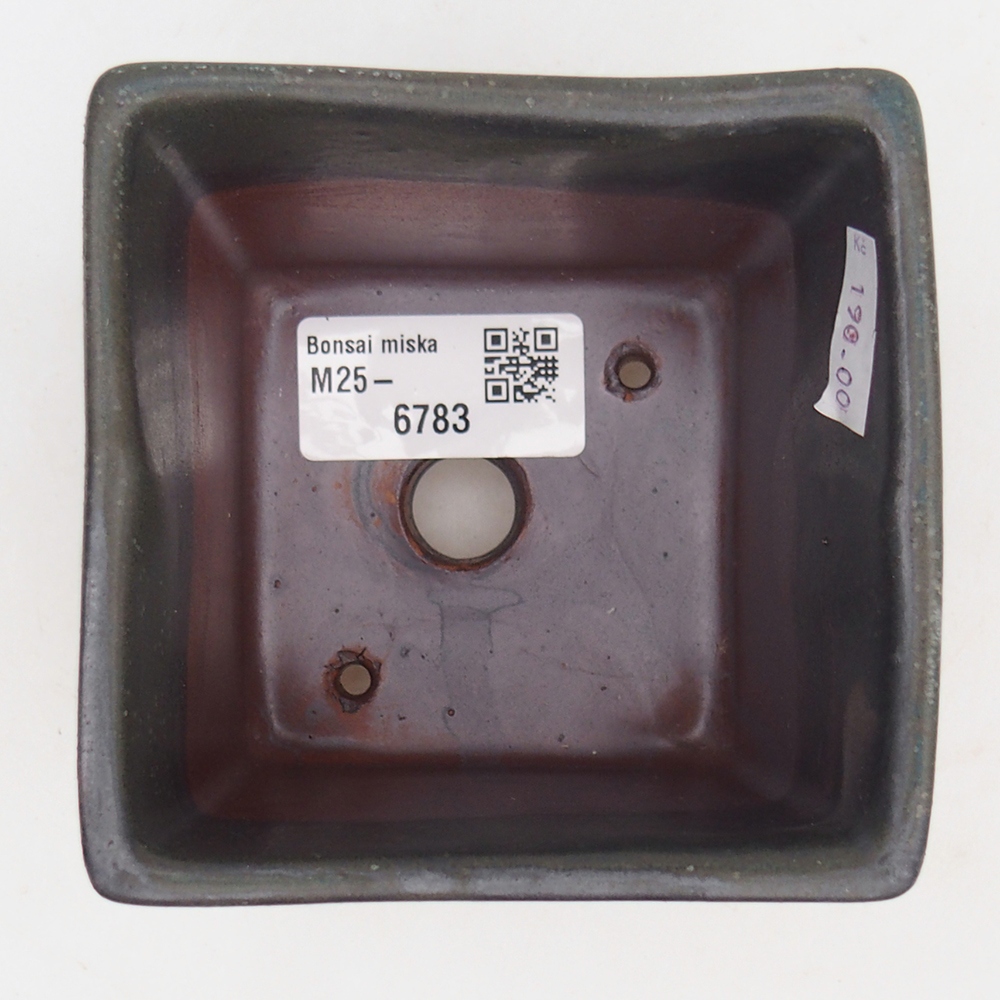 Bonsaischale aus Keramik 9 x 9 x 8,5 cm, grau