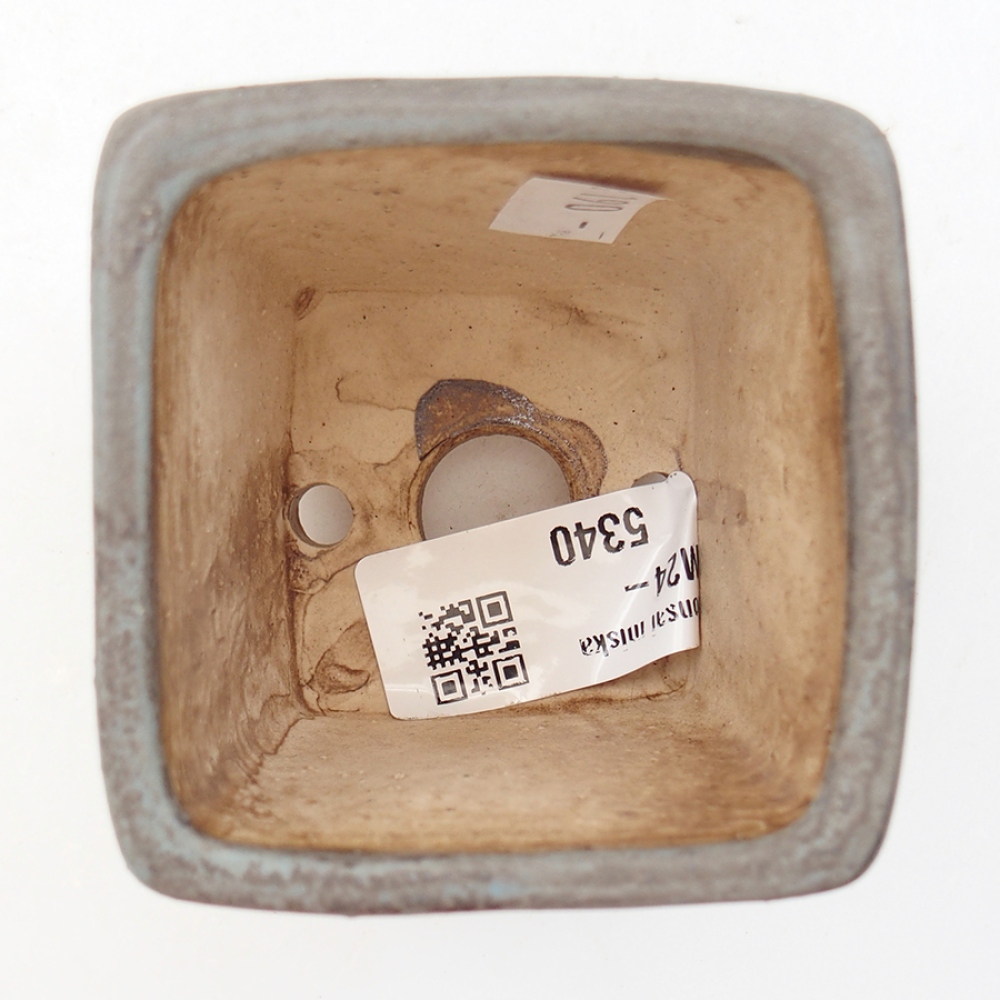Bonsaischale aus Keramik 6,5 x 6,5 x 7 cm,  Farbe blau