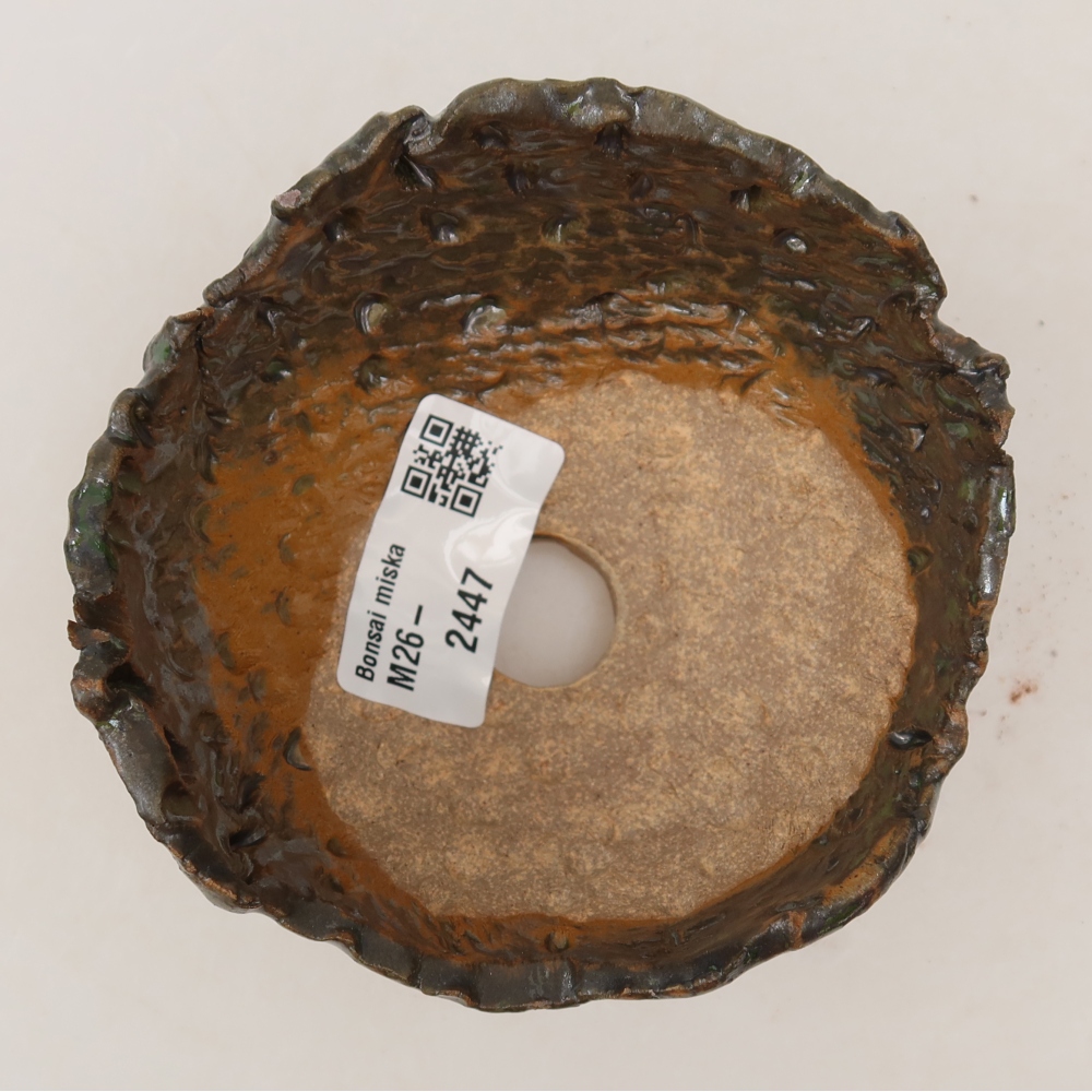 Keramikschale  10 x 9,5 x 6 cm, Farbe: braun-grün