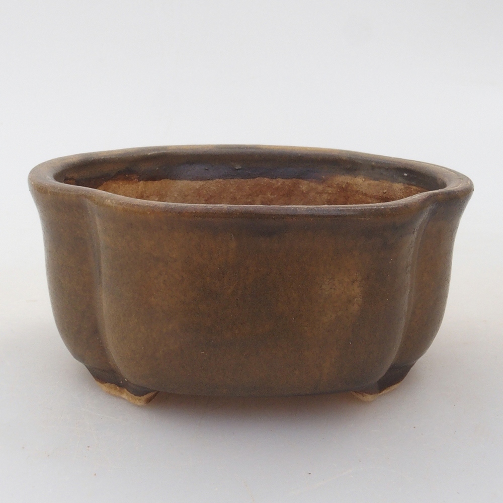 Bonsaischale aus Keramik 7,5 x 7 x 3,5 cm, Farbe braun