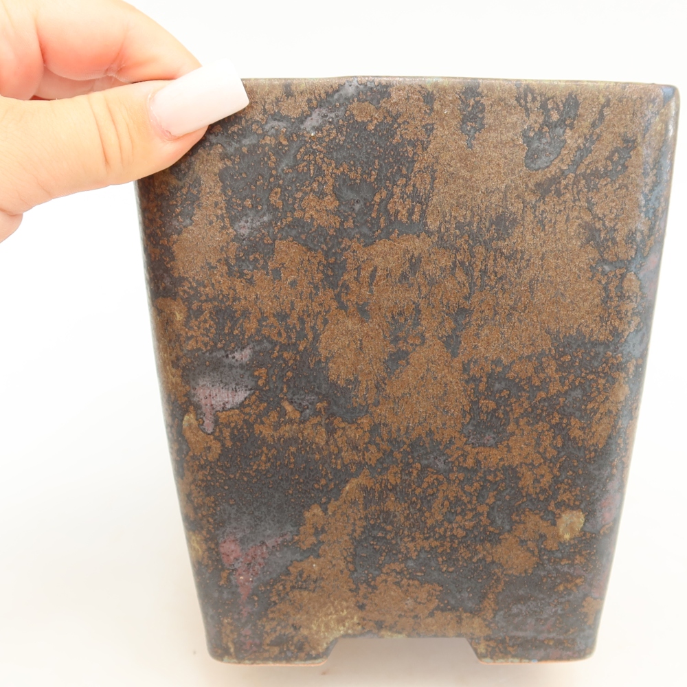 Bonsaischale aus Keramik 14 x 14 x 15 cm, braun