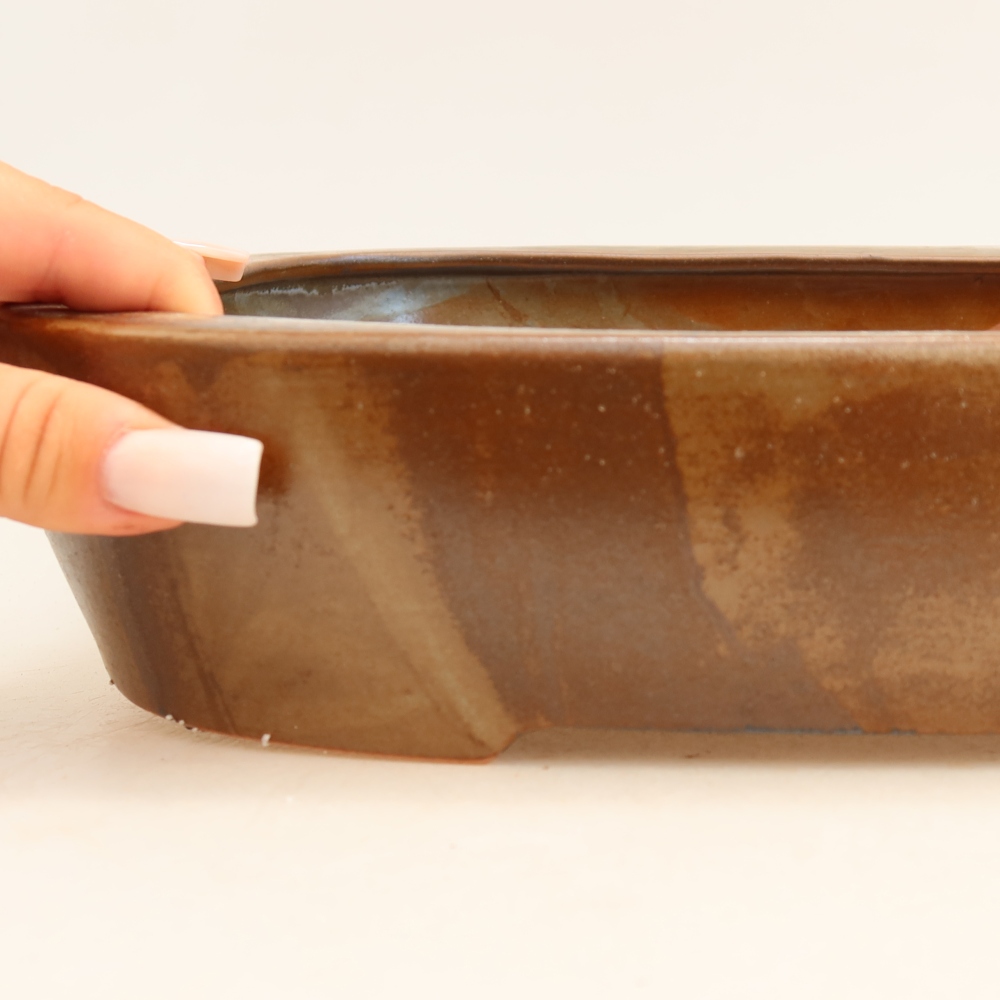 Keramik-Bonsai-Schale 32 x 24,5 x 6,5 cm, Farbe: Braun