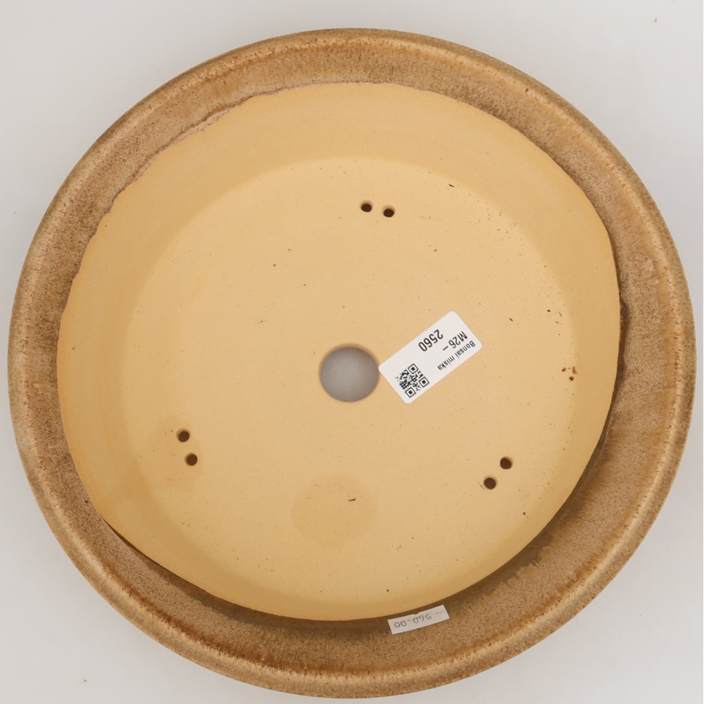 Bonsai-Schale aus Keramik, 25,5 x 25,5 x 6,5 cm, Farbe: Braun