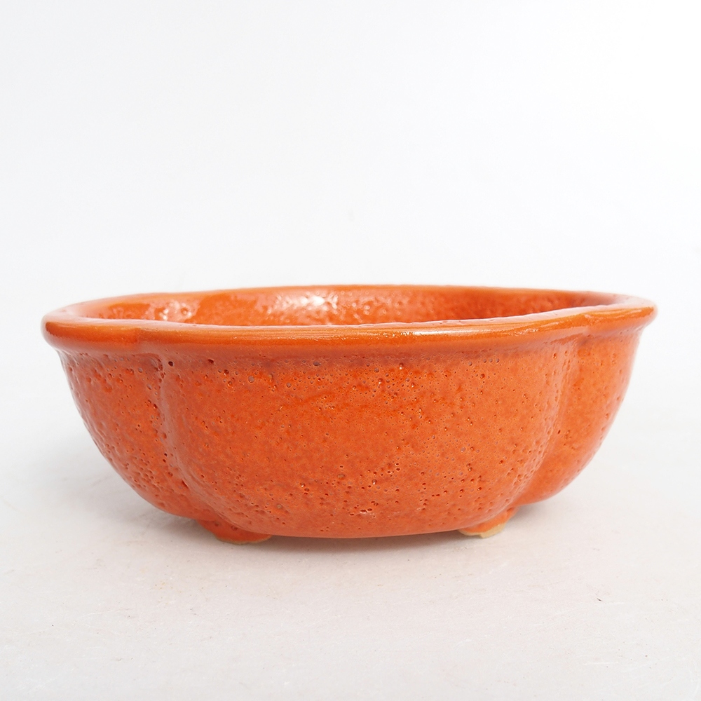 Keramik-Bonsaischale 13 x 10,5 x 5,5 cm, Farbe Orange