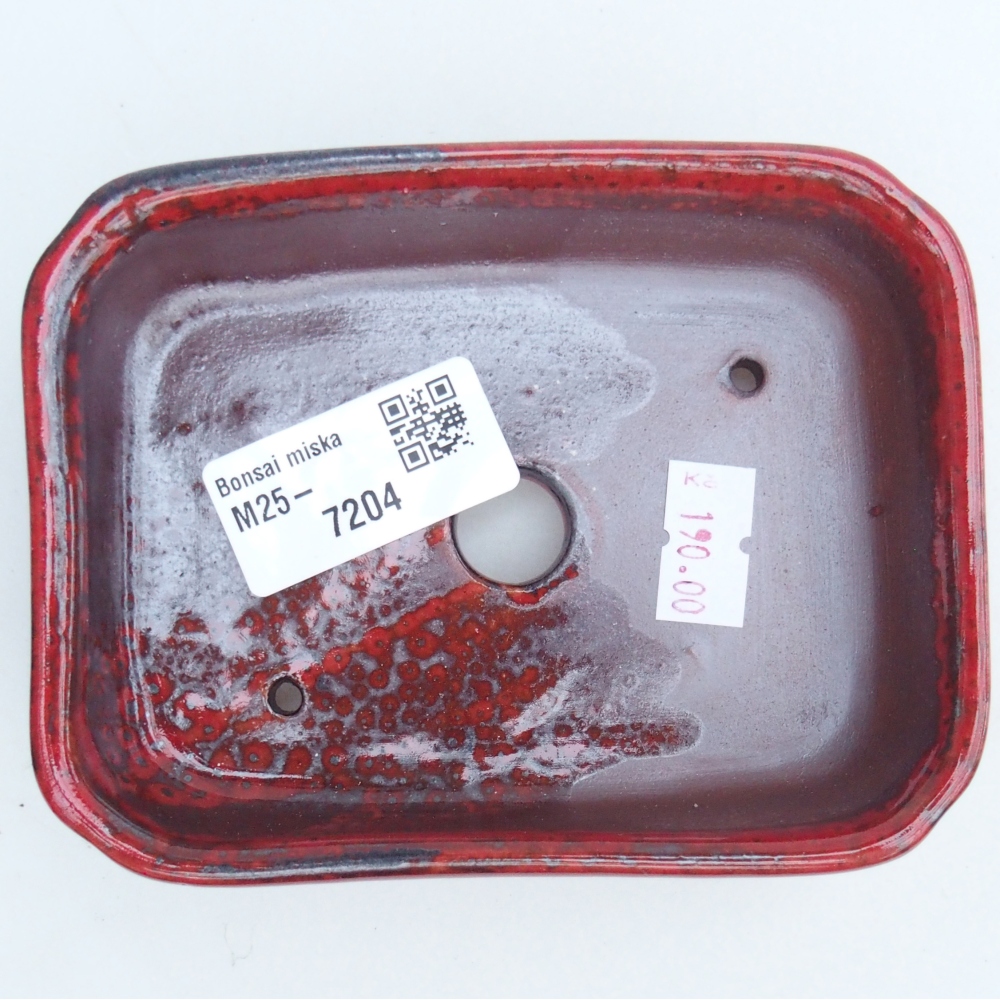 Bonsaischale aus Keramik 12 x 9 x 3 cm, Farbe rot
