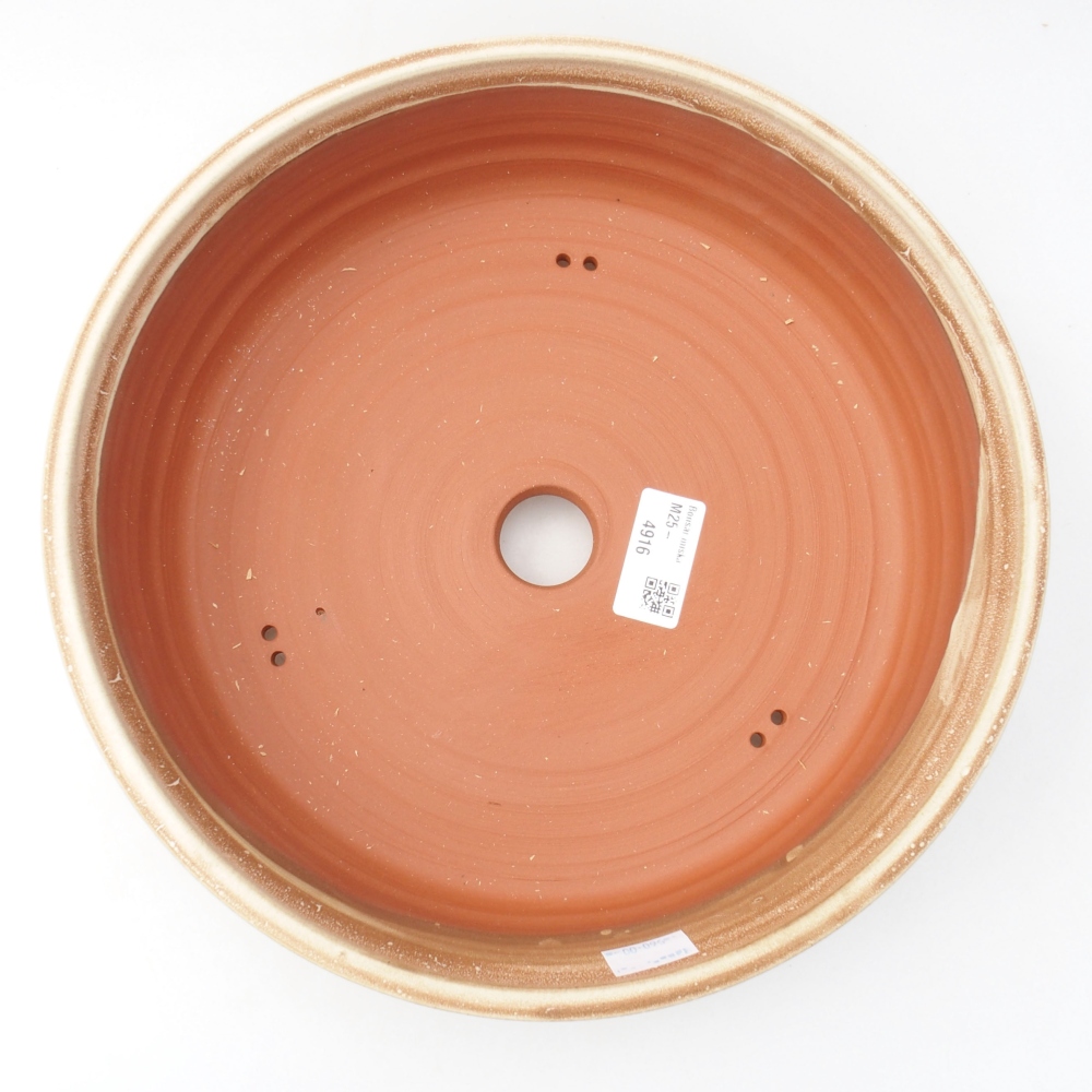 Keramik-Bonsaischale 27 x 27 x 7 cm, Farbe Beige