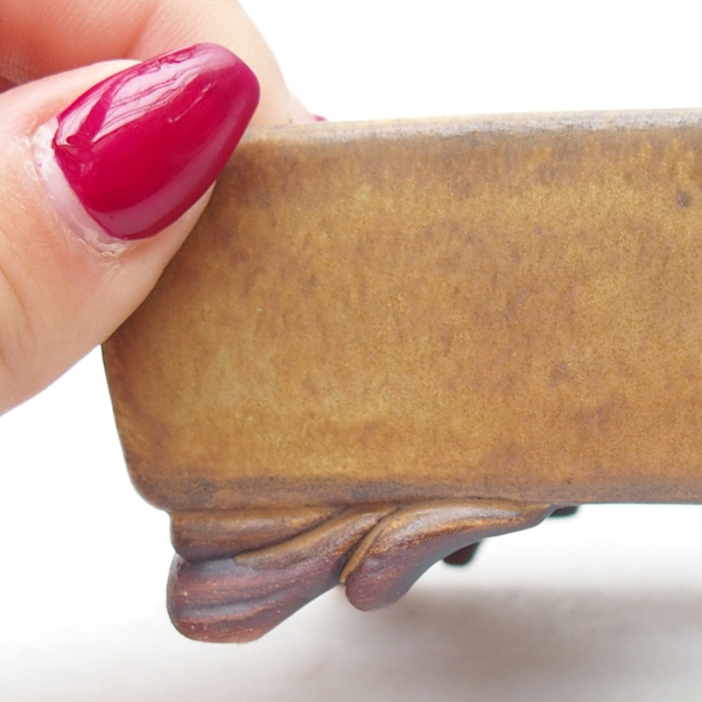 Bonsaischale aus Keramik 10 x 8,5 x 4 cm, Farbe Grün