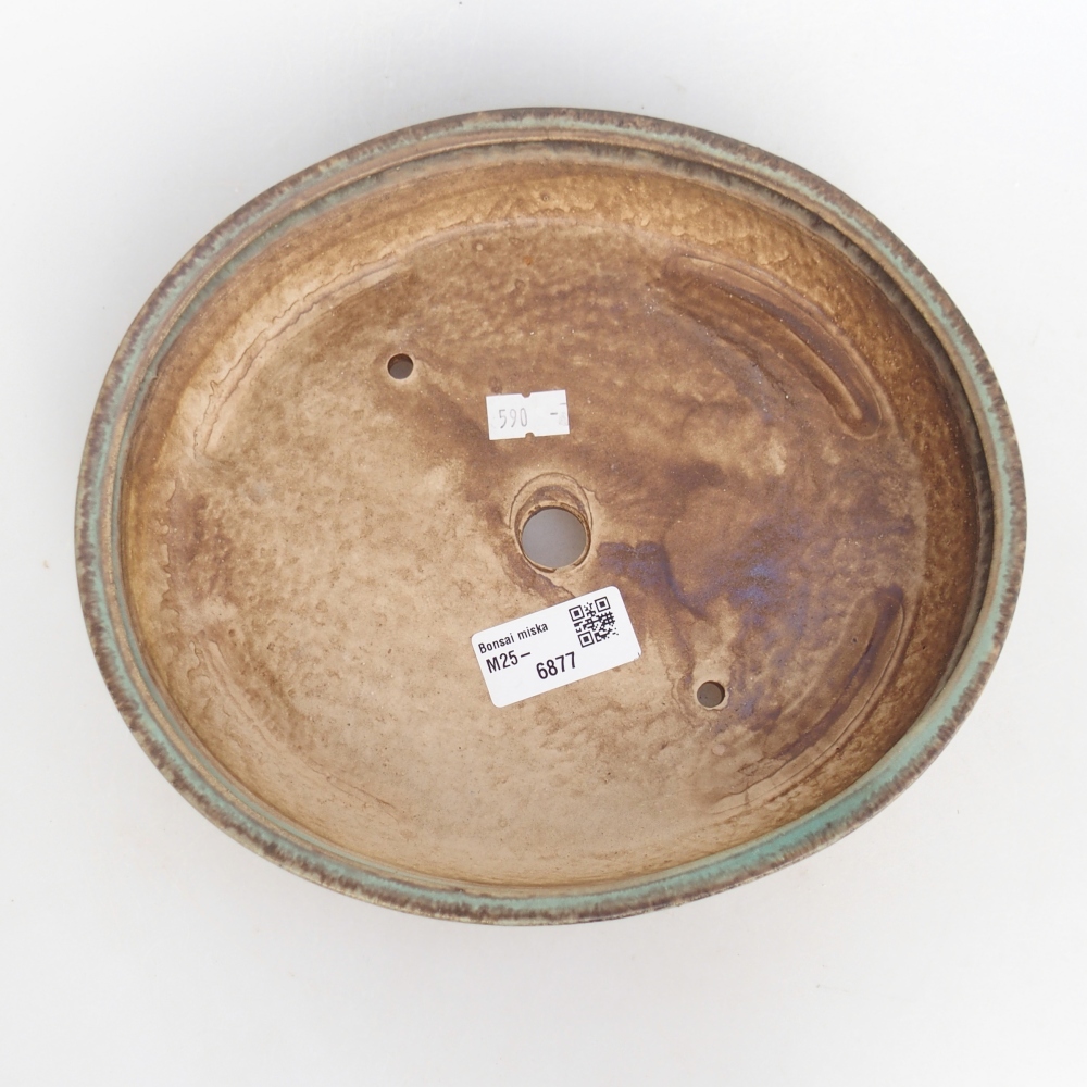 Bonsaischale aus Keramik 22,5 x 20 x 4,5 cm, grün