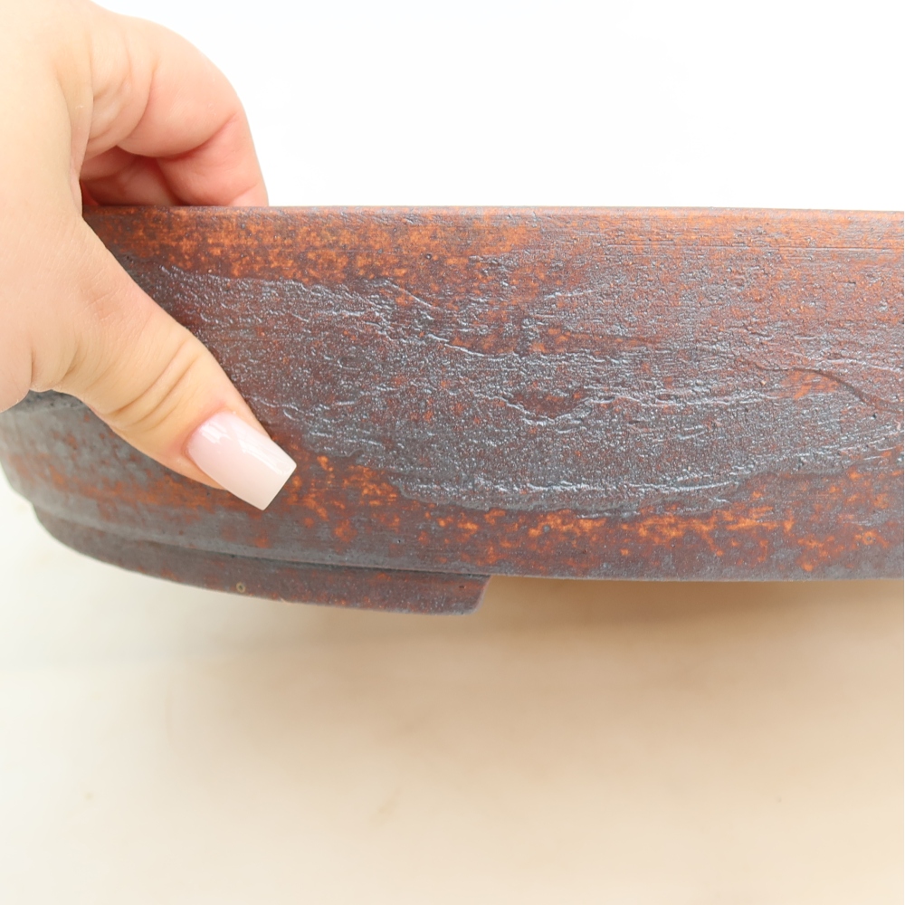 Keramik-Bonsai-Schale 37 x 30 x 7,5 cm, metallfarben