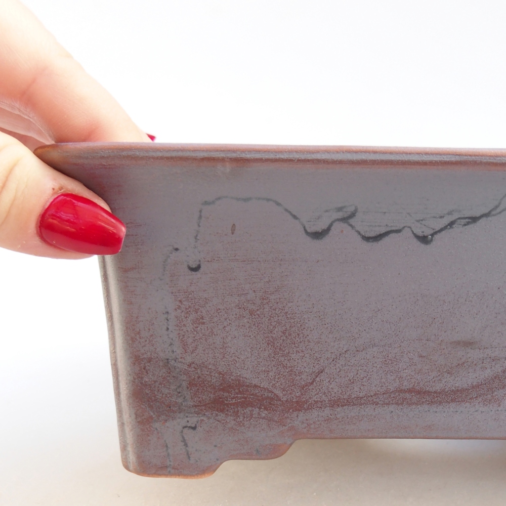 Bonsaischale aus Keramik 18 x 14 x 7 cm, metallfarben