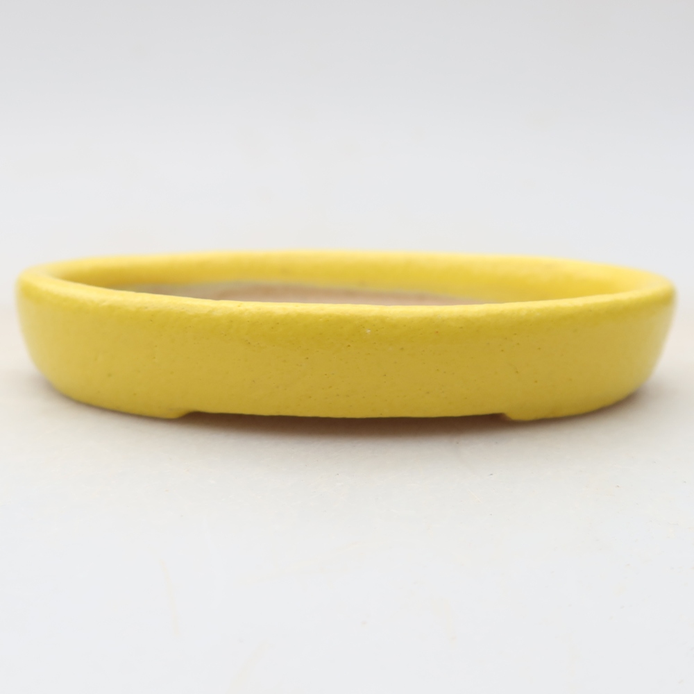 Keramik-Bonsai-Schale, 8 × 6 × 1 cm, Farbe: Gelb