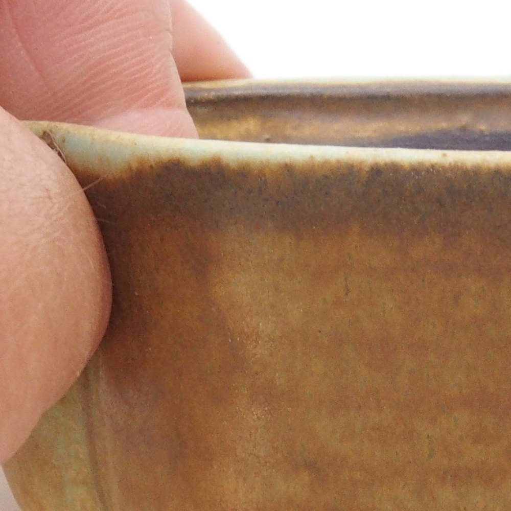 Bonsaischale aus Keramik 7,5 x 7 x 3,5 cm, Farbe braun