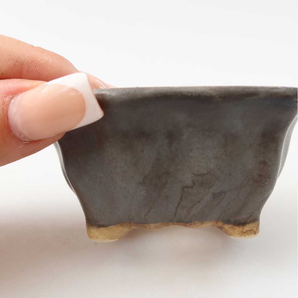 Keramik-Bonsai-Schale, 7,5 × 7 × 3,5 cm, Farbe: Blau