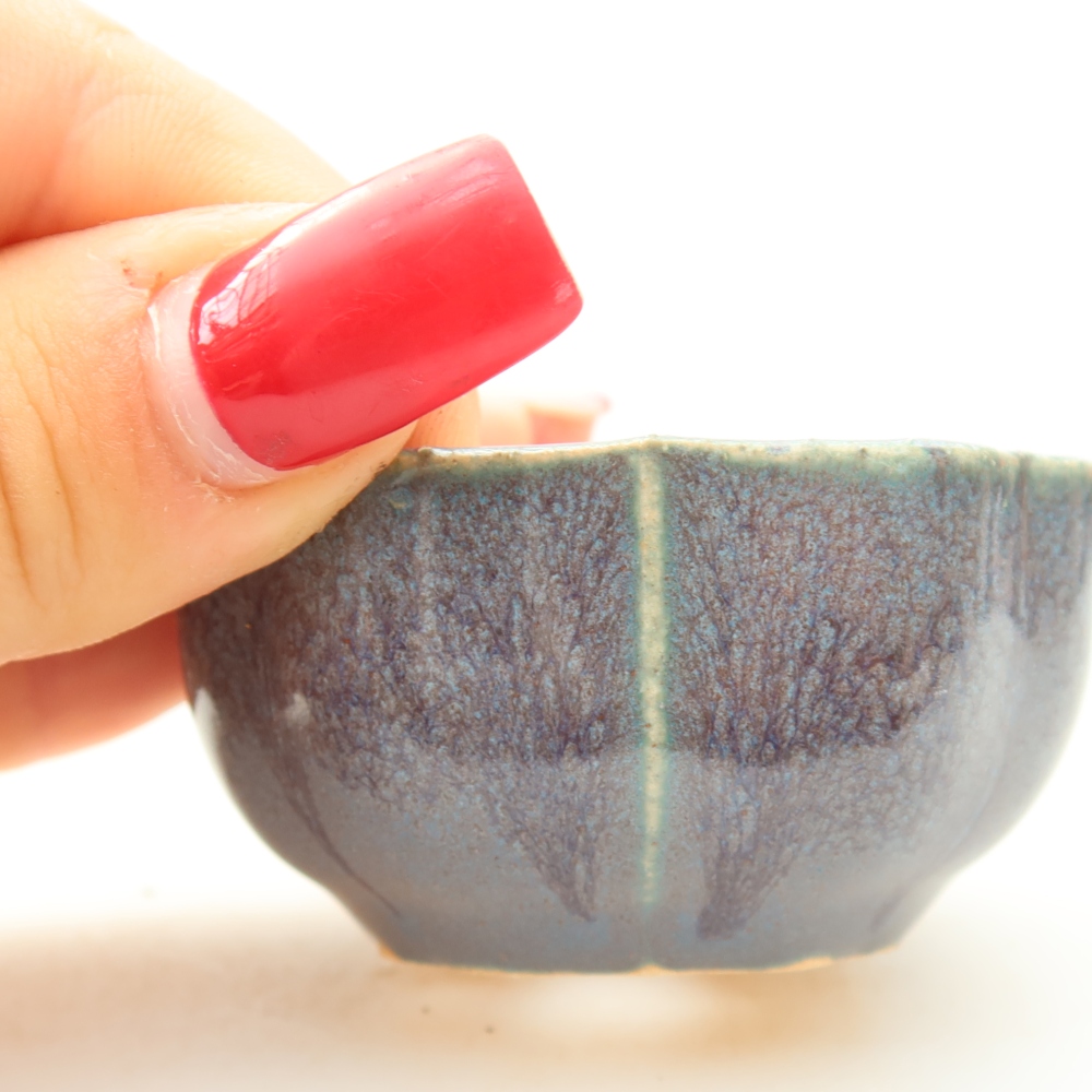 Keramik-Bonsai-Schale, 6 x 6 x 3 cm, Farbe: grau