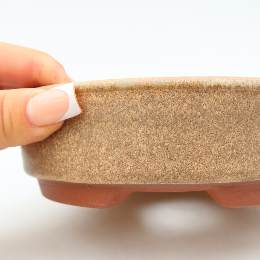 Keramik-Bonsai-Schale, 15,5 x 15,5 x 4,5 cm, Farbe: Braun