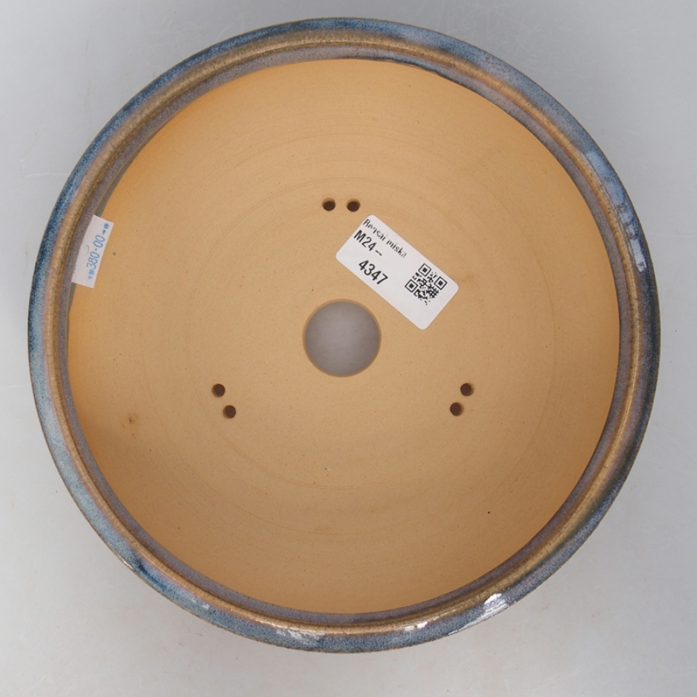 Keramik-Bonsaischale 18,5 x 18,5 x 6,5 cm, Farbe blau