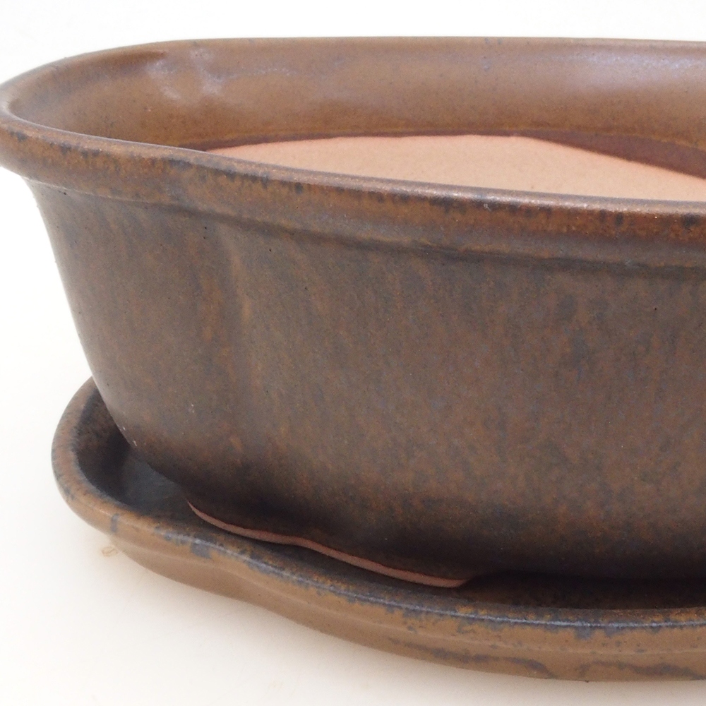 Bonsai-Schale + Untertasse H75 – Braun